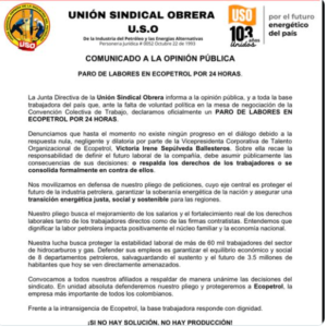 Lee más sobre el artículo Persiste riesgo de Paro Nacional en Ecopetrol por estancamiento en negociaciones laborales