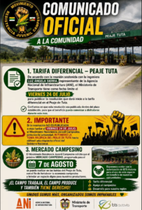 Lee más sobre el artículo Comunidad anuncia nueva “hora cero” en el Peaje de Tuta por presuntos incumplimientos