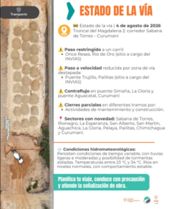 Lee más sobre el artículo Restricciones operativas y paso controlado en el corredor Sabana de Torres–Curumaní